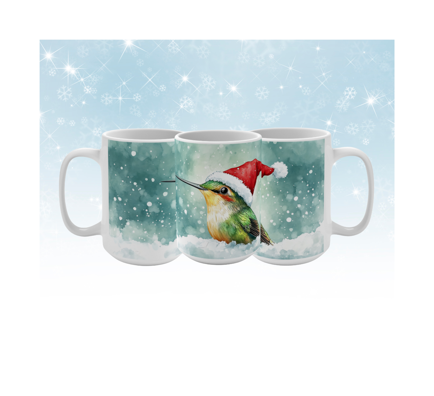 Christmas Hummingbird Coffee Mug 15oz