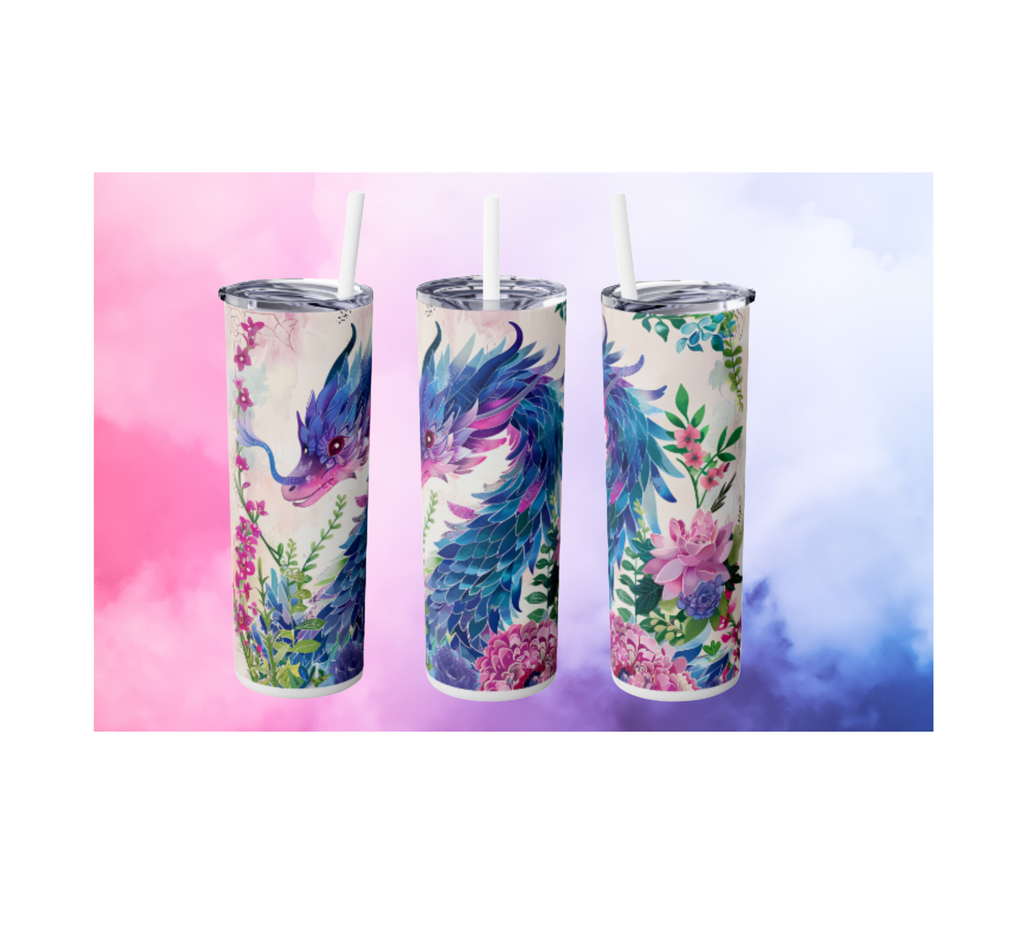 Floral Dragon 30 oz Tumbler
