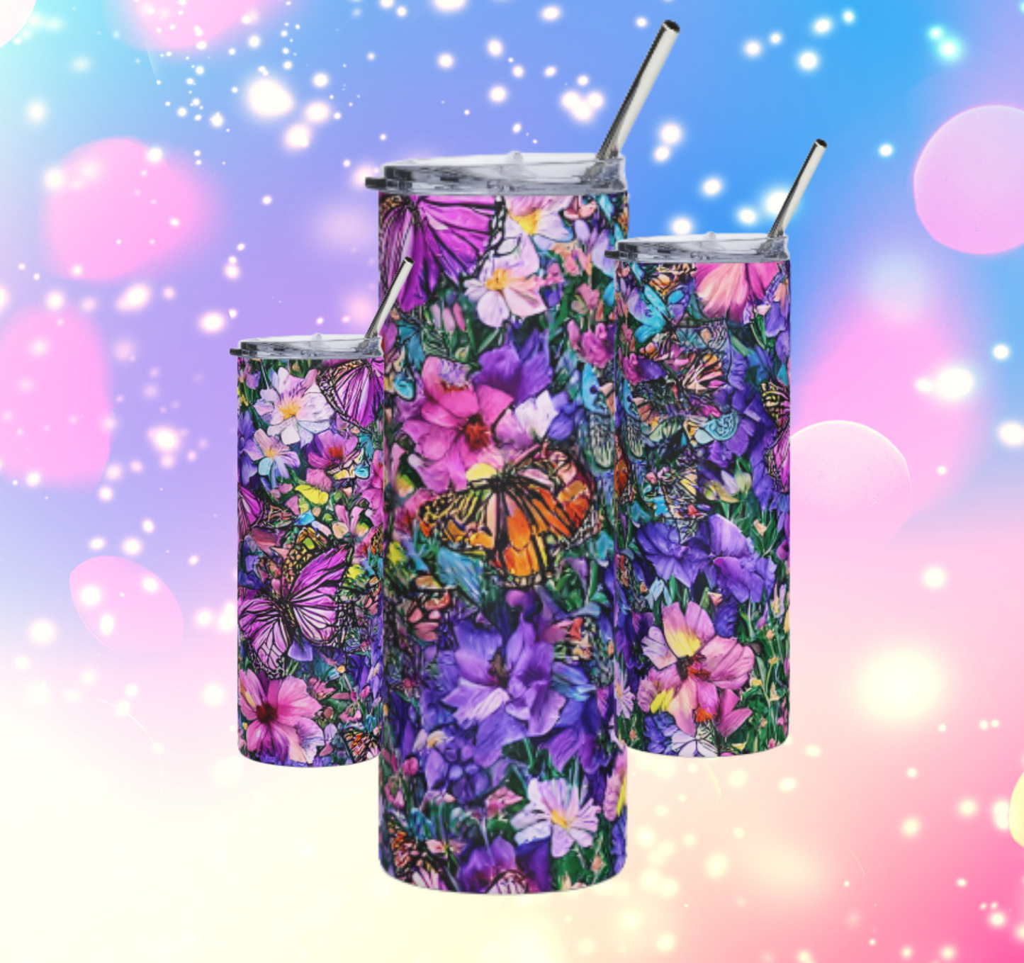 Monarch Floral Bouquet Slim 30 oz Tumbler