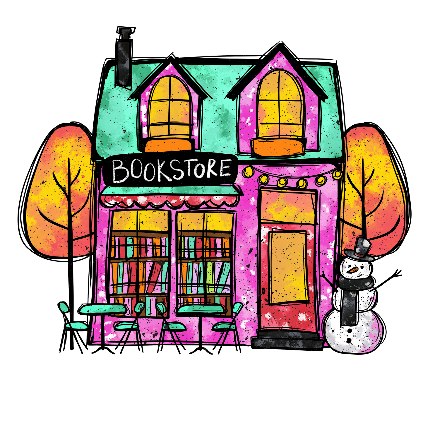 Christmas Bookcase Long sleeve t-shirt