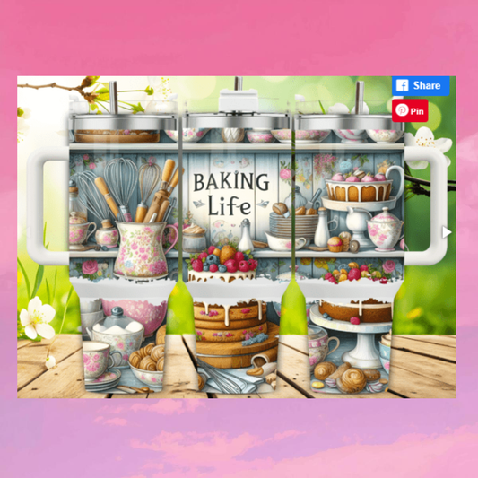 Baking Life Tumbler with Handle