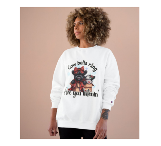 Cow Bell - Custom Crew Neck longsleeve sweatshirt (C
