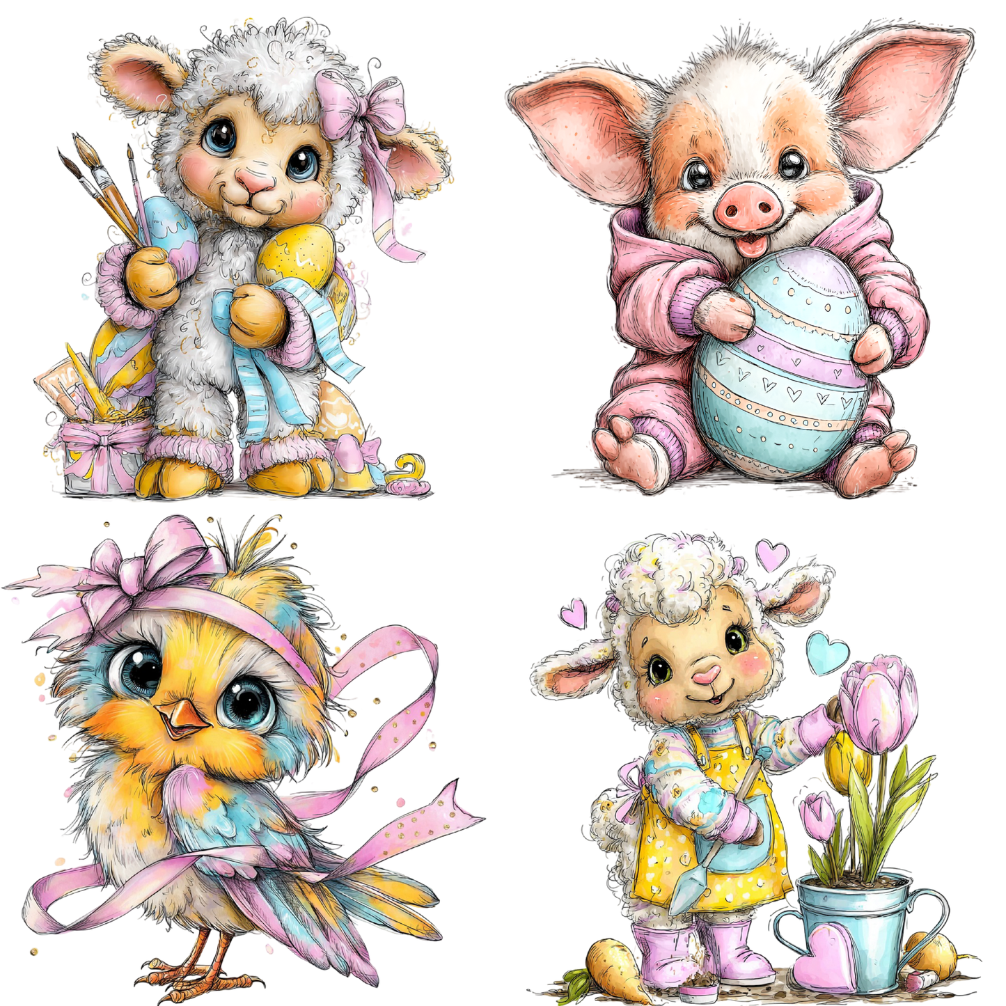 Woodland Easter Egg Hunt Mini Diamond Painting Kit
