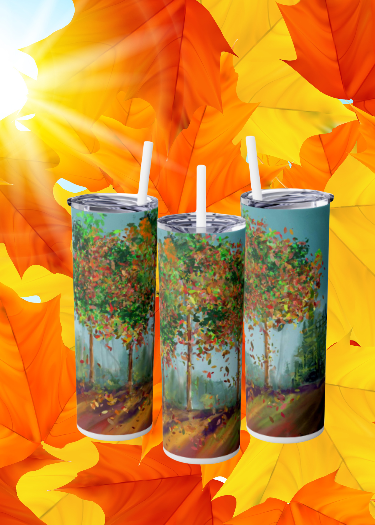 Fall Breeze Slim Tumbler 30 oz