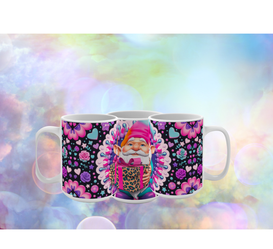 Gnome with Gift Coffee Mug 15oz