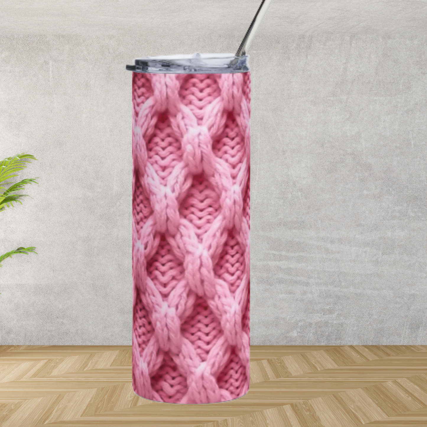 Pink Yarn Slim 30 oz Tumbler