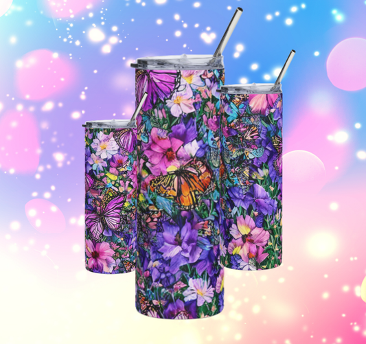 Monarch Floral Bouquet Slim 30 oz Tumbler