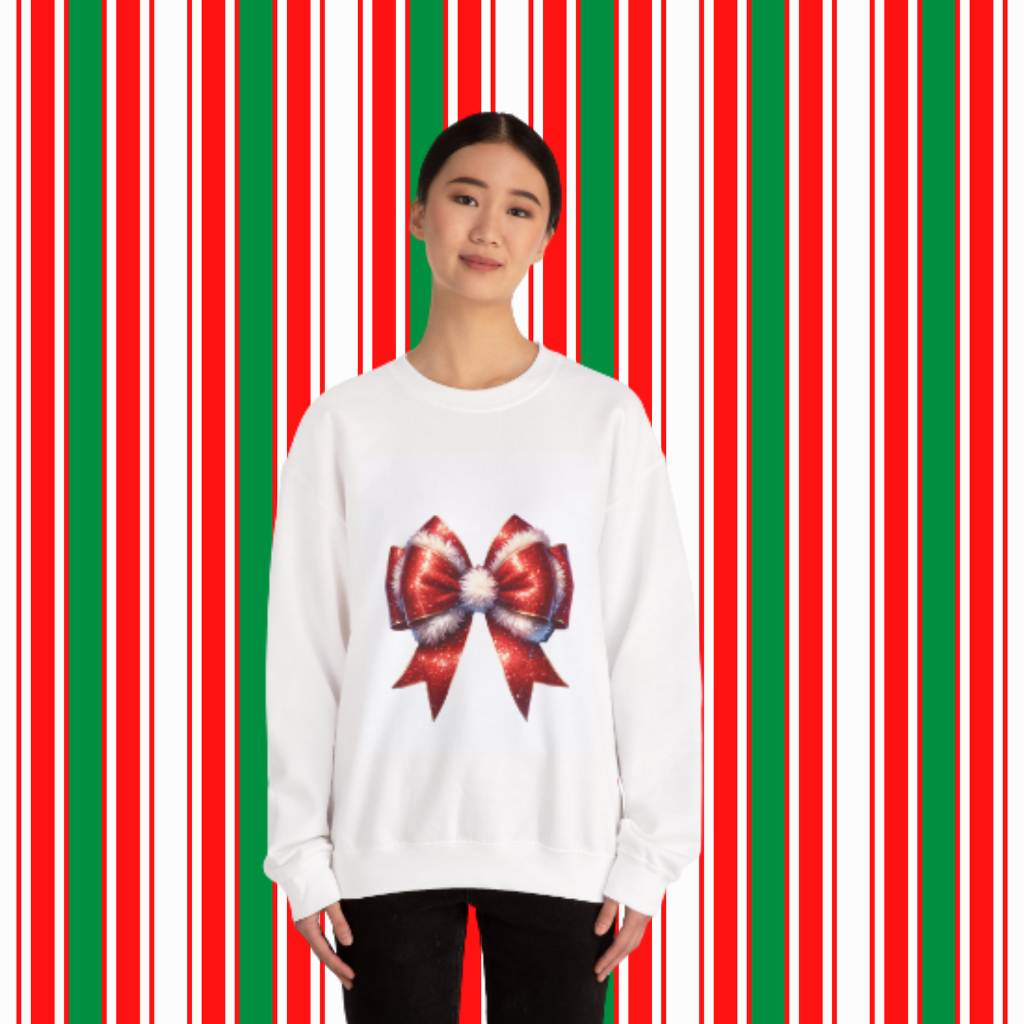 Christmas Red Bow Sweatshirt
