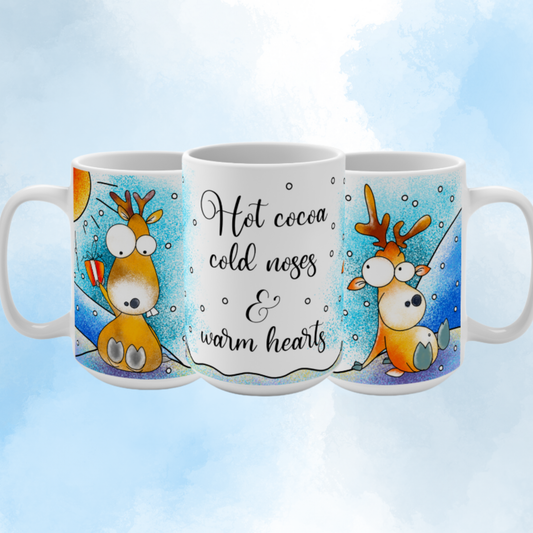 Cute Reindeers Coffee Mug 15 OZ
